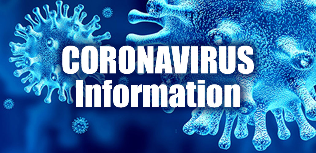 An image displaying a coronavirus illustration in the background with the words 'Coronavirus Information' in the foreground, indicating resources and updates related to the pandemic.